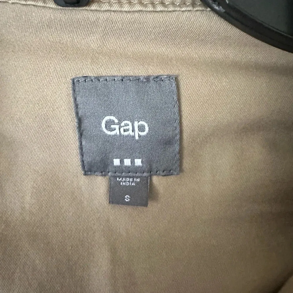 khaki cotton utility jacket, size small - Image 3