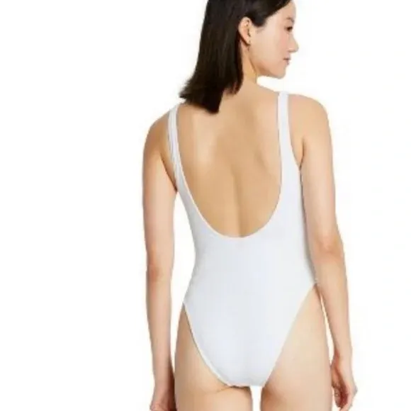 Target Stoney Clover Lane White Heart Henley One-Piece Swimsuit Bathing Suit - Image 3