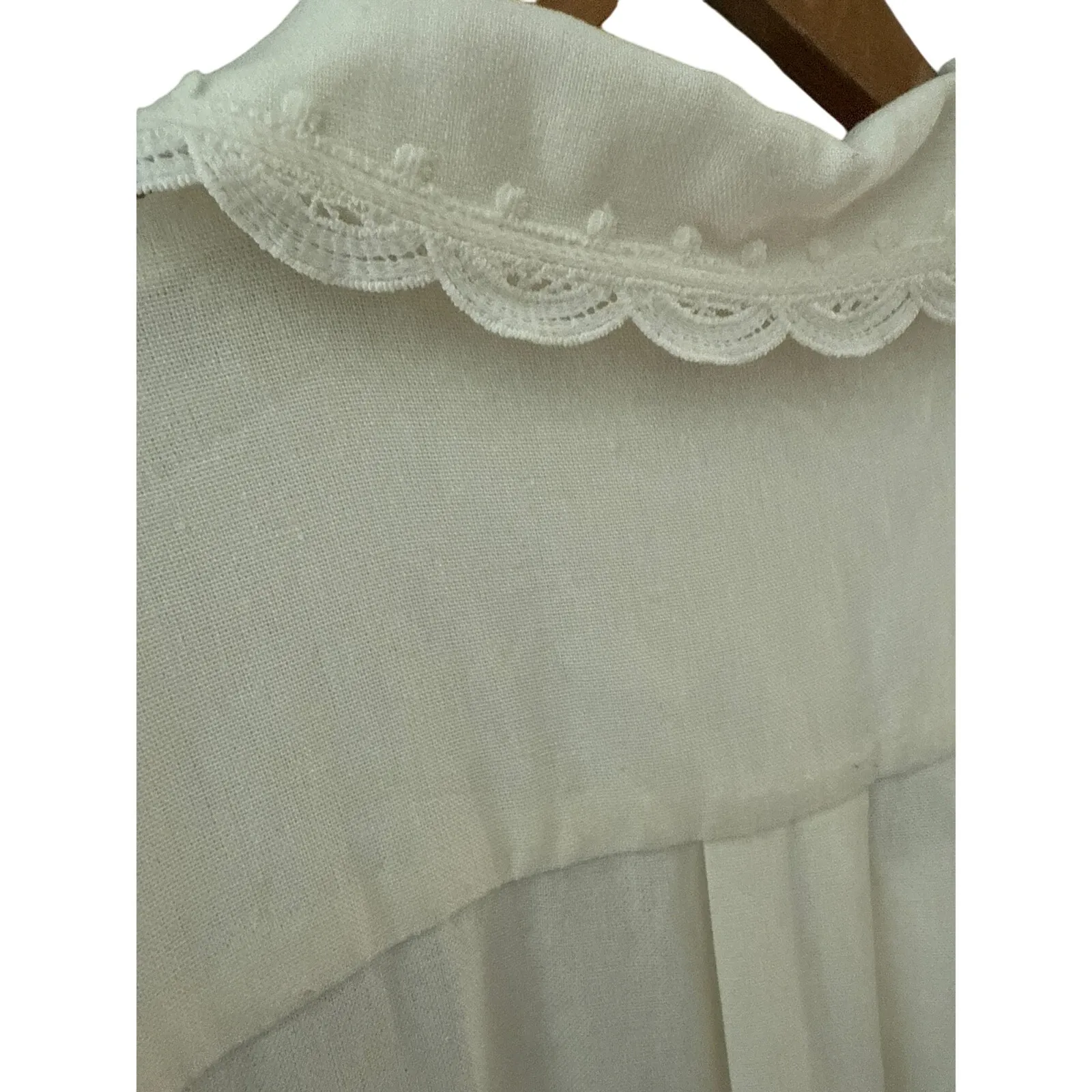 Caroline Constas Lace Embroidered Button Up Blouse White Size Medium - Image 7