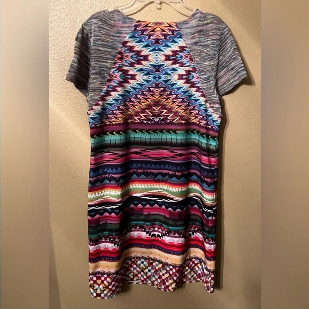 CUSTO BARCELONA Dress Bright Print Sheath Art to Wear Tunic/Dress Size 1 (Small) - Image 4