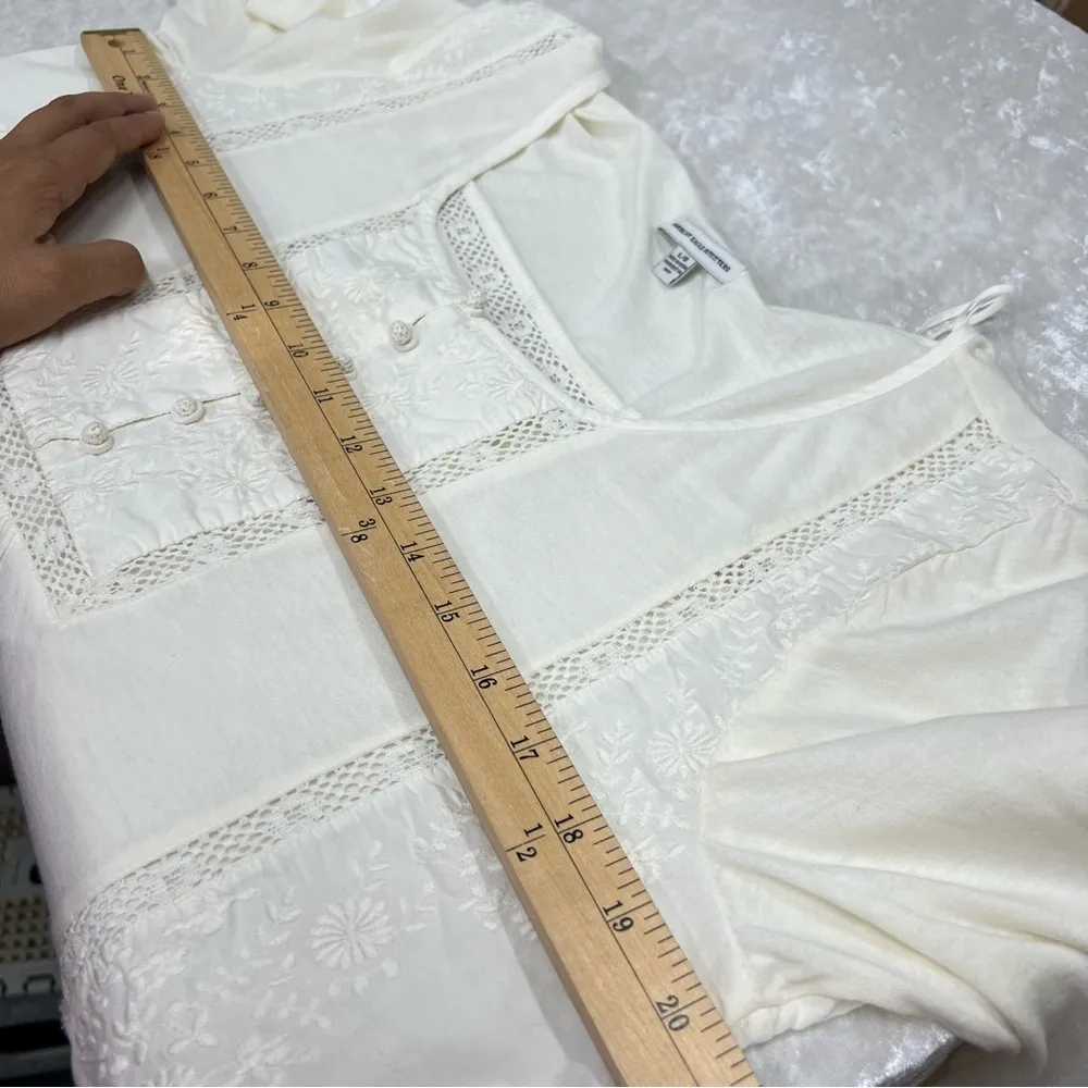 American Eagle outfitters boho crochet oversized eyelet blouse size large - Image 8