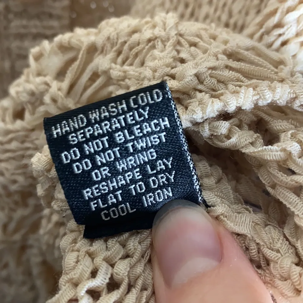 BCBGMaxAzria tape knit sweater cardigan with crochet borders size S - Image 9