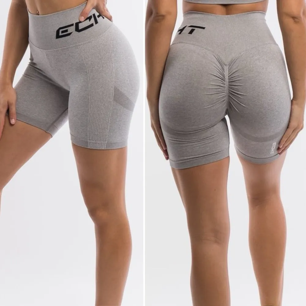 ECHT Arise Scrunch Butt Heather Gray Bike Shorts - Sz L 🧡🎀 - Image 3