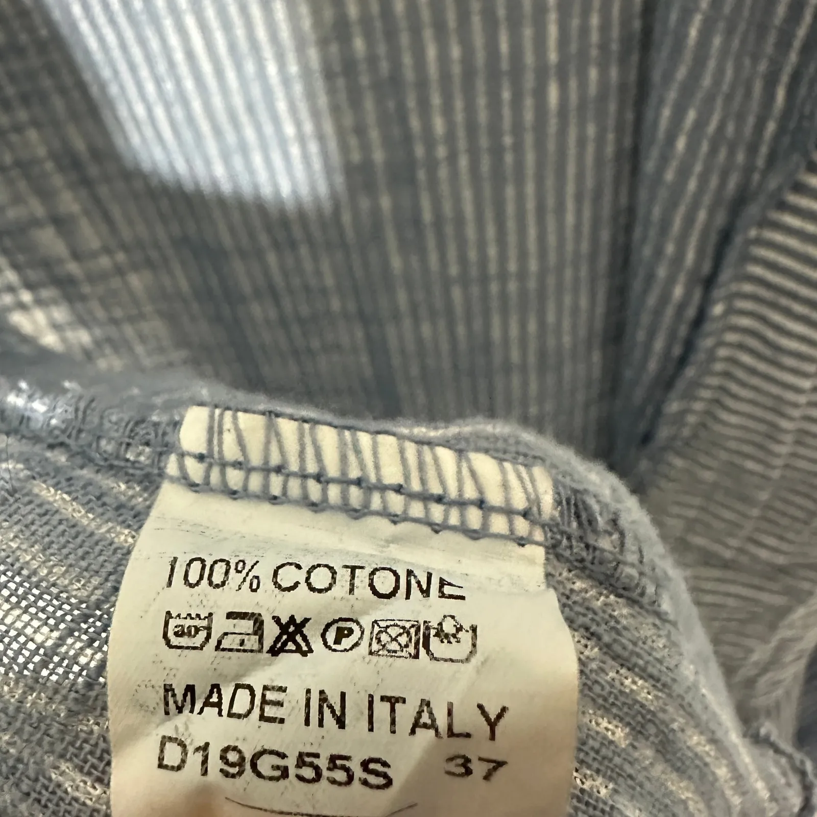 Womens Blue White Striped Open Front Duster Cardigan Made in Italy 100% Cotton S - Image 3