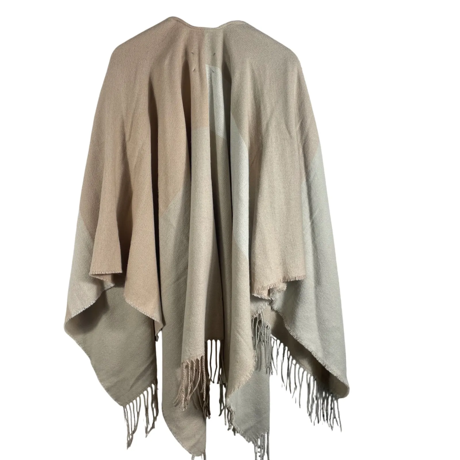 Soia‎ & Kyo Fringe Shawl Wrap Scarf Neutral Colorblock One Size NWT - Image 7