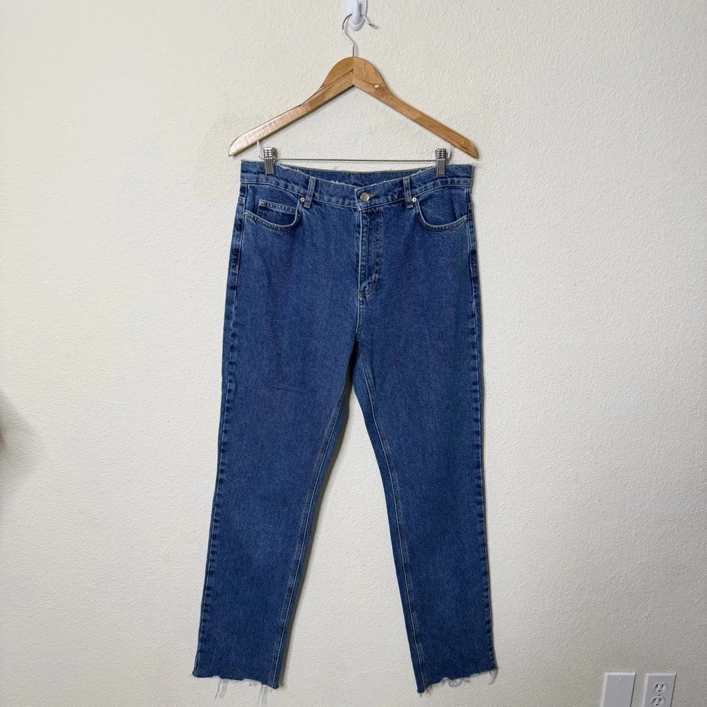 Khy × Natasha Zinko Classic Straight Leg Jeans Raw Hem Womens Size 30 Blue - Image 3