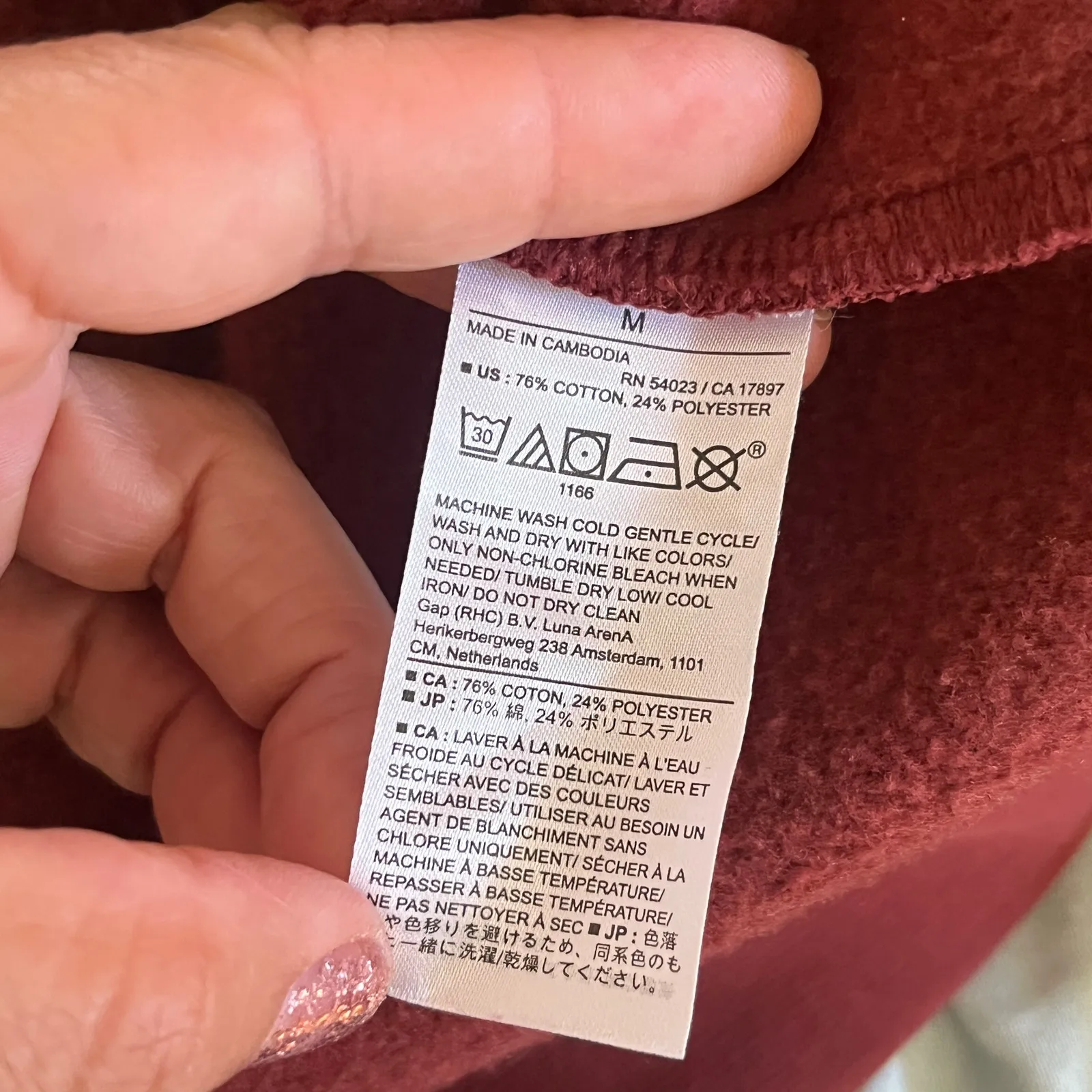 Banana Republic Women's Dark Spiced Rum Fleece Polo Sweatshirt Long Sleeve M - Image 4