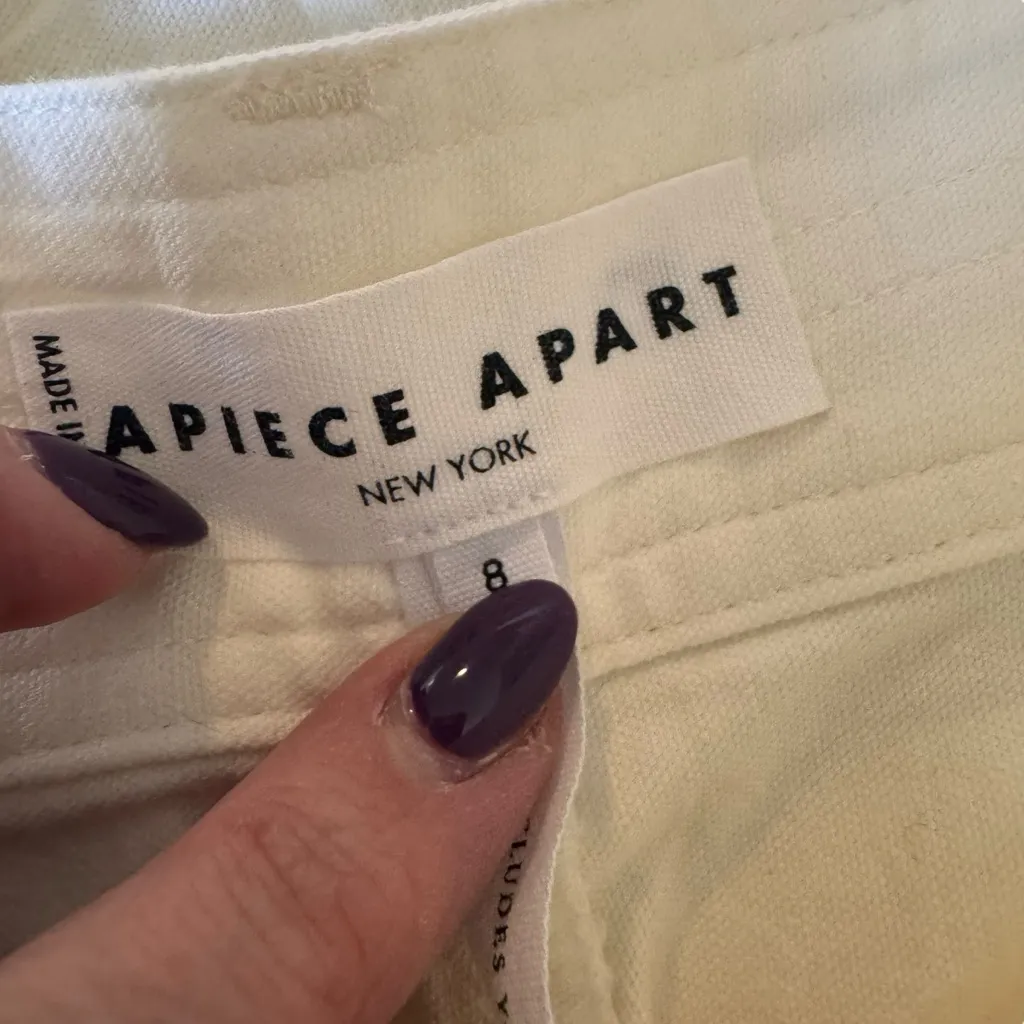 Apiece Apart - Chino Merida Pants Cream Wide-Leg Pants Sz 8 - Image 7