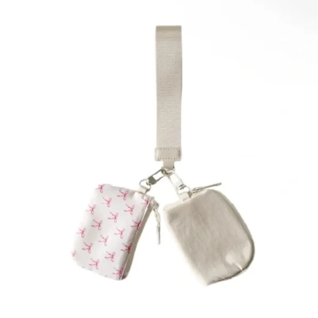 Zenana Dual Pouch Wristlet Keychain Wallet Detachable Coin Card Holder Coquette - Image 2