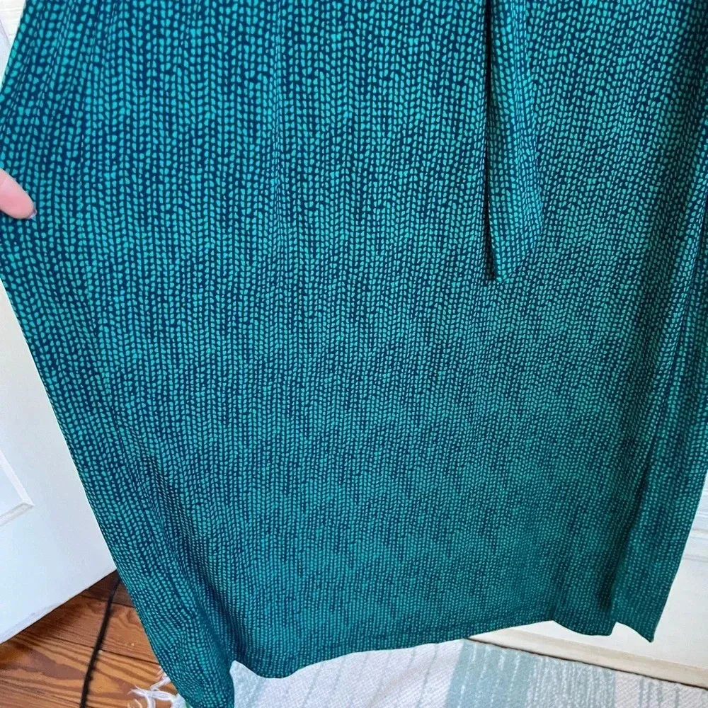 Covington Petite Green Maxi Dress MP Sleeveless Faux Wrap Tie Waist Long - Image 8