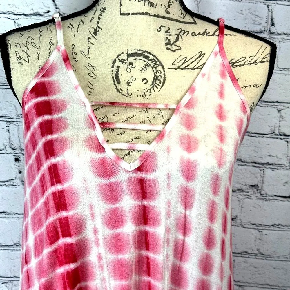 JayJay Loose Fitting Tie Dye Print Maxi Dress Pockets - Image 11