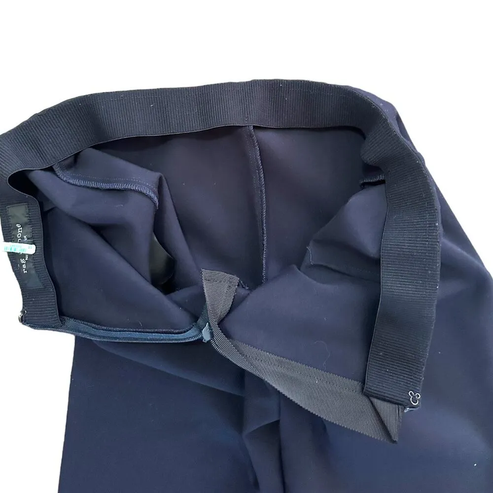 Rag & Bone Simone Lace Up Skinny Navy Blue Ankle Ponte Trousers Pants Size 2 - Image 9