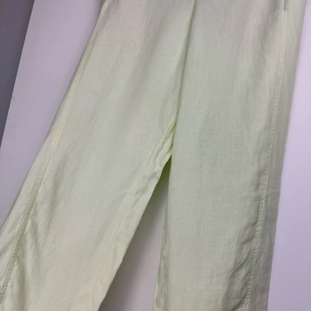 NWT J.Jill Love Linen Relaxed Pants Sz Large Lemon Lime Cuffed Hem - Image 6