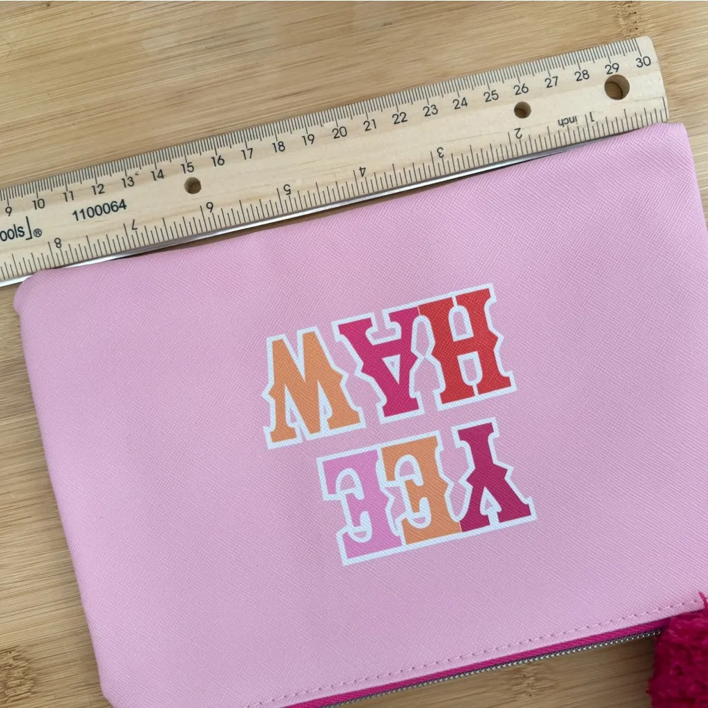 The Paper Studio Yee Haw Pink Makeup Cosmetic Travel Bag Clutch Western Cowgirl - Image 3