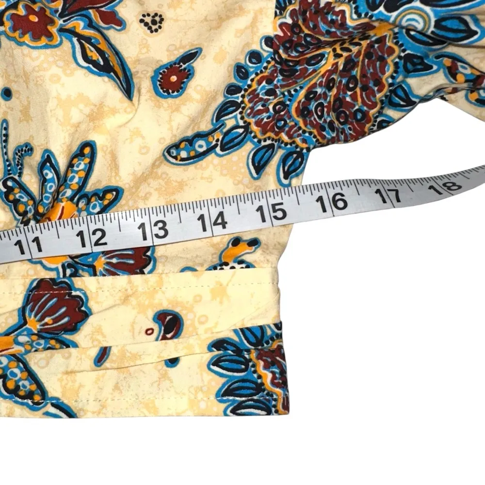 NWT ALC Rylan Cream Puff Sleeve Crop V-Neck Poplin Blouse 4 in Apricot - Image 9