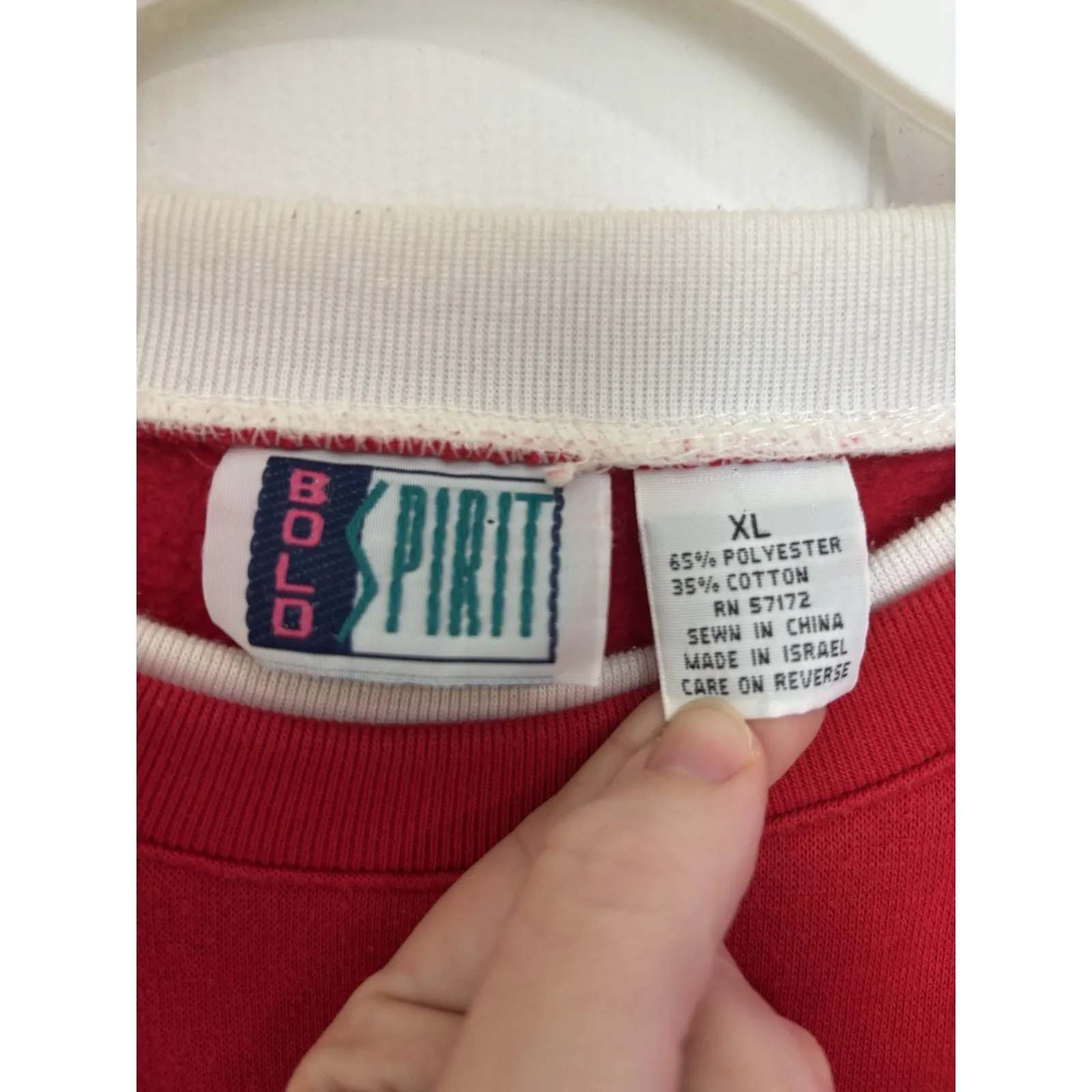 VTG 90s Red Crewneck Sweatshirt Women’s XL Red Grannycore Christmas Holiday - Image 4