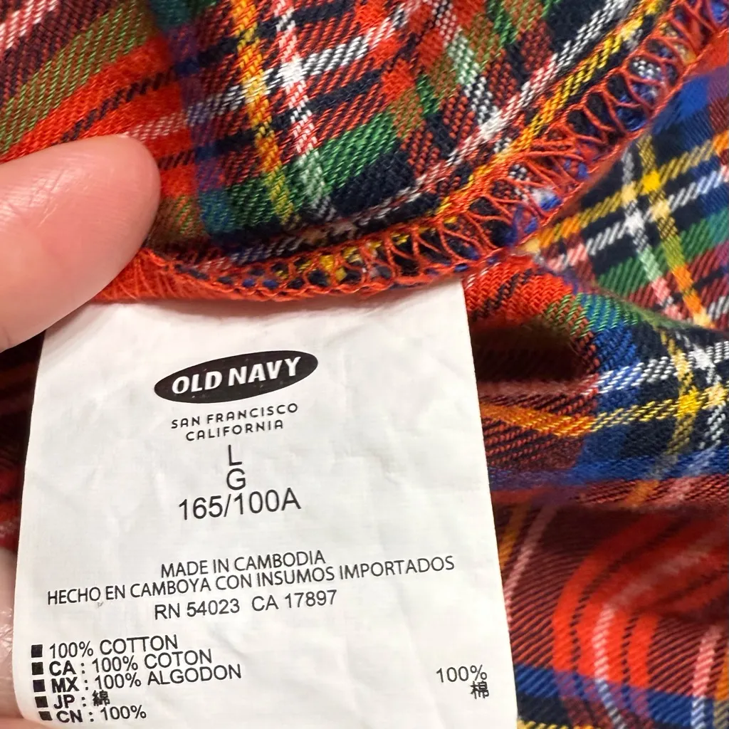Old Navy Red Plaid Button Down Shirt - Image 6