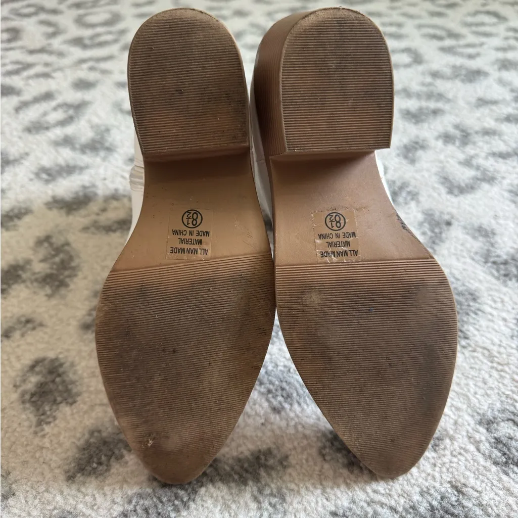 White Western Ankle Boots Size 8.5 - Image 7