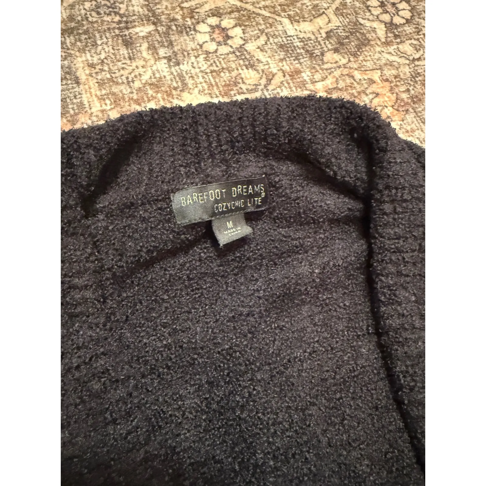 Barefoot Dreams CozyChic Lite Cardigan Black Women's Size M Style 452 - Image 3