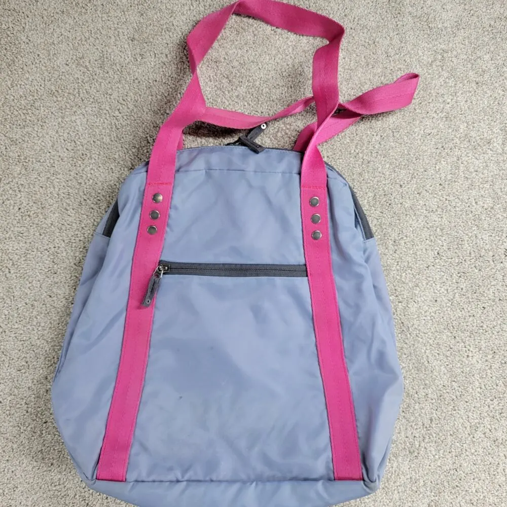 Columbia Womens Easy Out Mini Tote Shoulder Bag Blue Pink Nylon Zip Closure Logo - Image 13