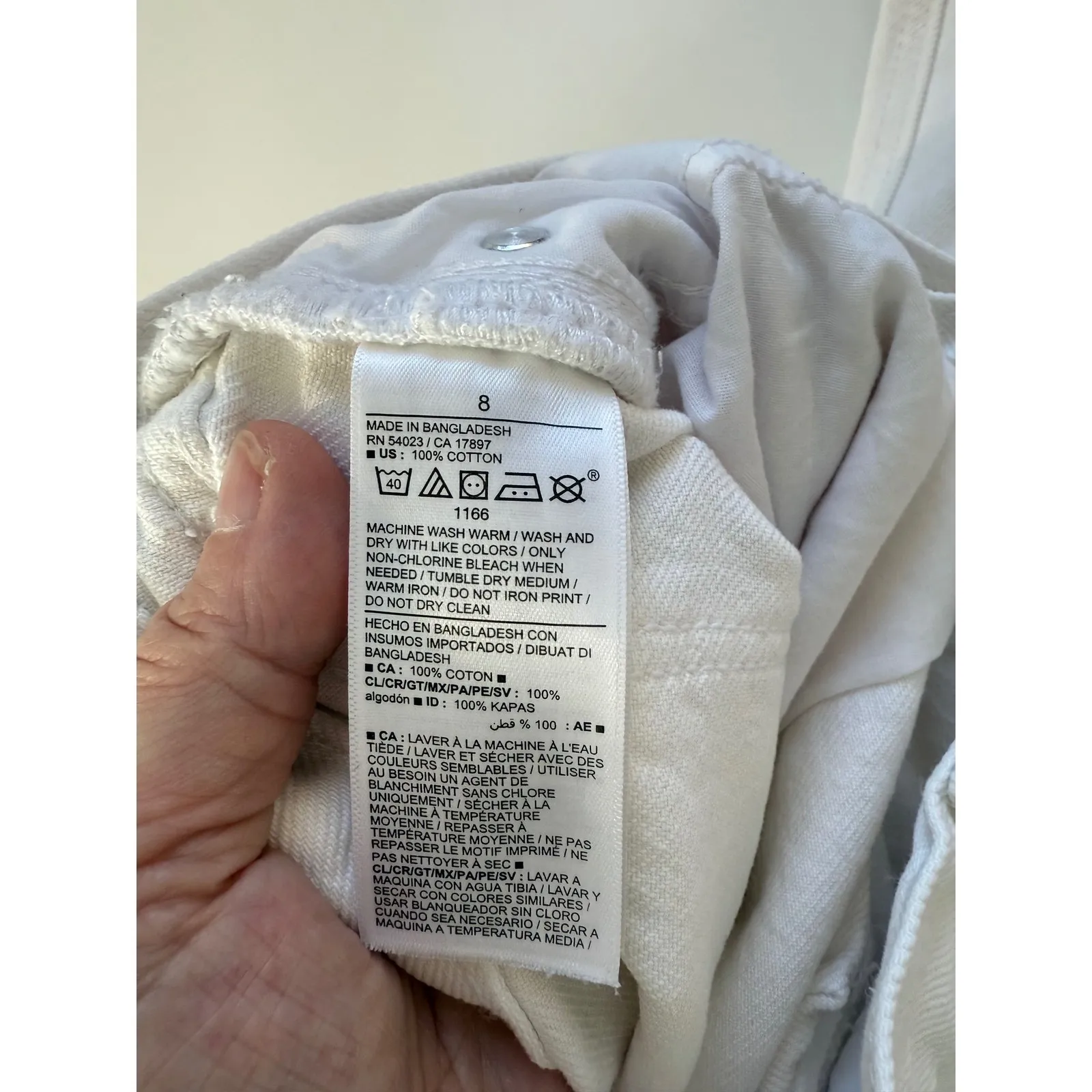 Old‎ Navy Women's Size 8 High Rise Slouchy Straight White Jeans | 90s | Y2K - Image 6