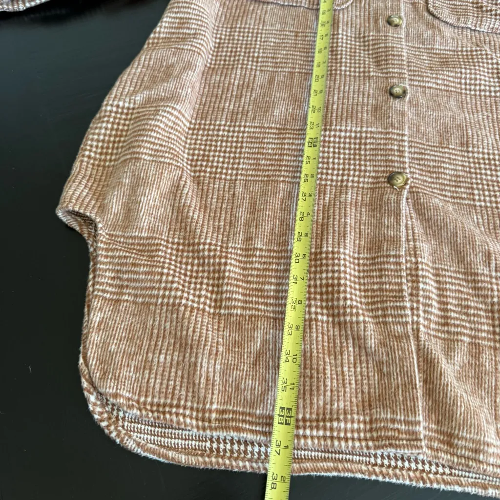 Women’s Brown oversized Plaid shirt Jacket - Image 3