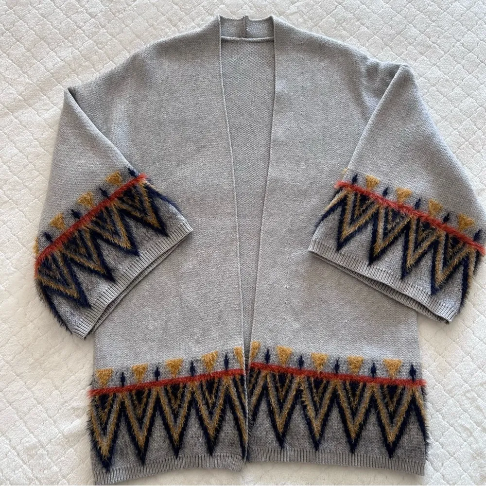 Janice Apparel Women’s Southwest Aztec Print 3/4 Wide Sleeve Cardigan L/XL I - Image 5