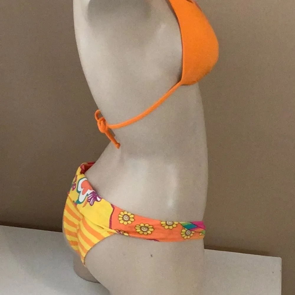 Recco Size M Brazilian Stripes & Flowers & Zuliana Orange Sarong New With Tags Yellow Size M - Image 6