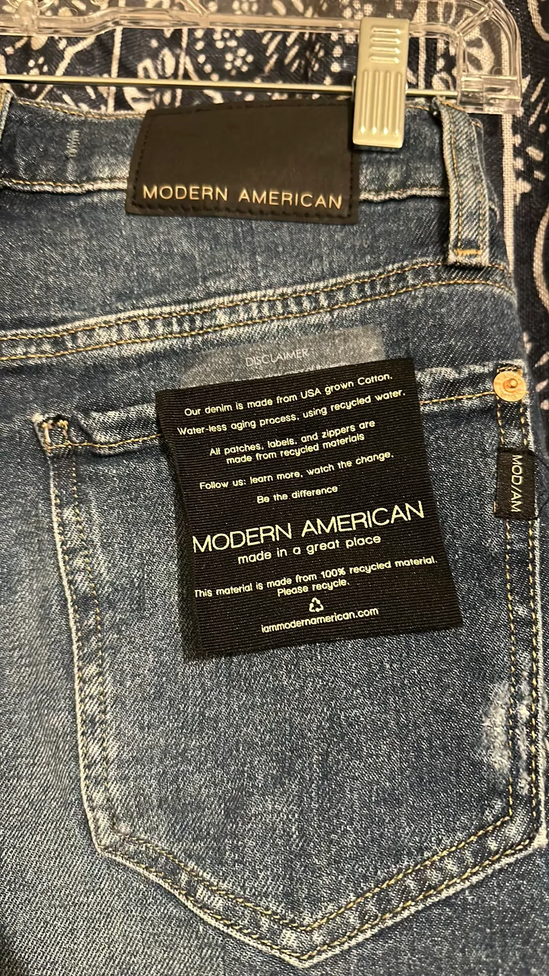 Modern American Denim Shorts Size 26 - Image 3