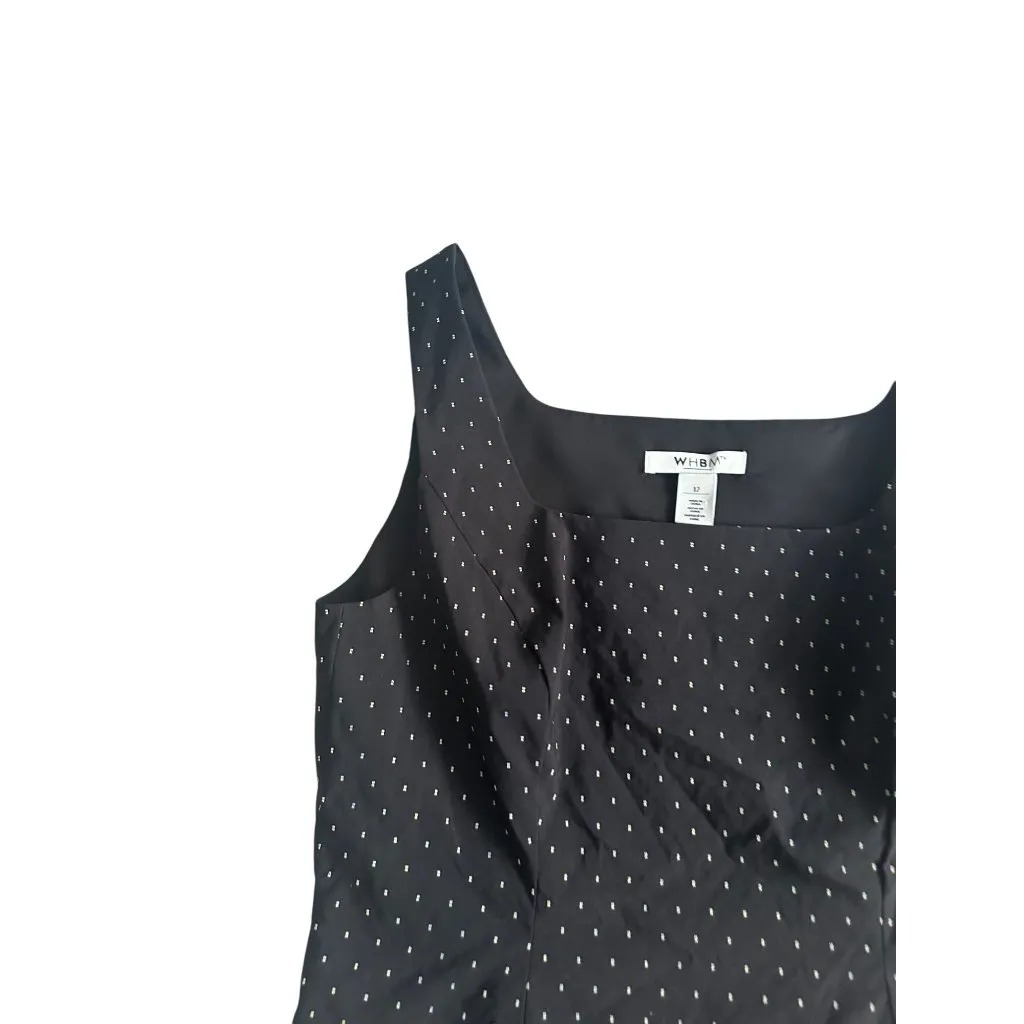 WHBM White House Black Market Black Polka Dot Tank Top Size 12 - Image 5
