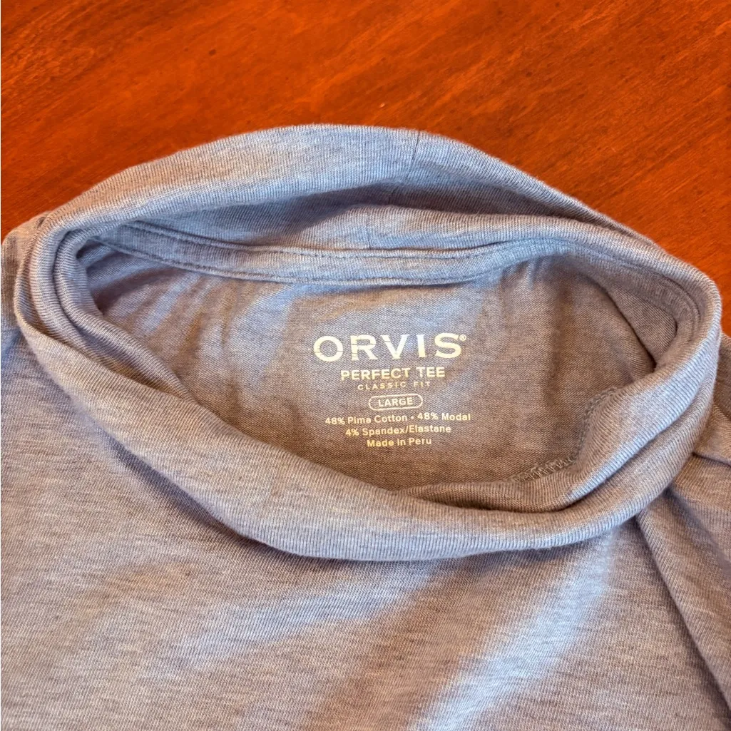 Orvis Heather Gray Blue Perfect turtle neck - Image 3
