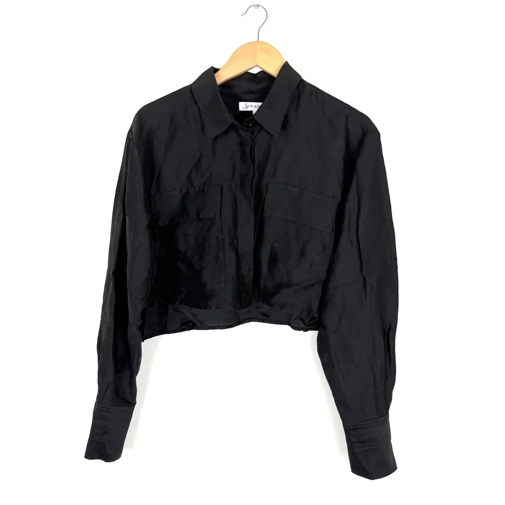 Frame Denim Cropped Safari Shirt - Image 4