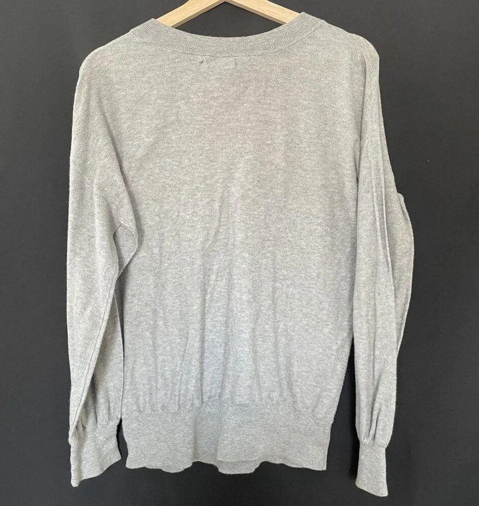Lucky Brand gray v-neck sweater casual women's size large cotton rayon casual - Image 8