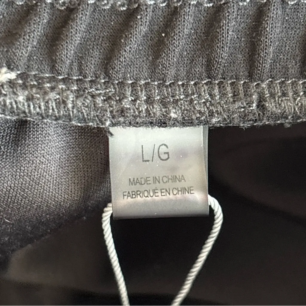 Elie Tahari black wide-leg trousers or track pants white side stripe Size L - Image 9