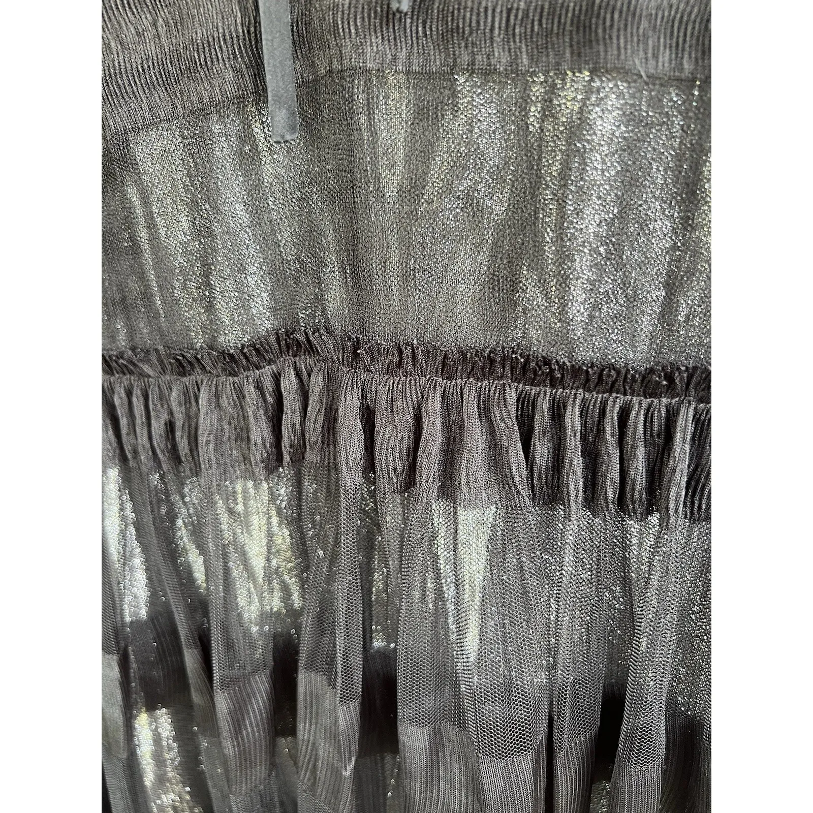 St John Couture Sheer Black Metallic Lined  Dress Old Money Yacht Club Steampunk - Image 5