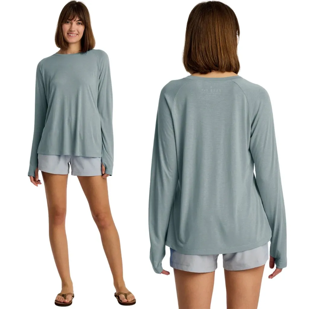 Free Fly Bamboo Lightweight Long Sleeve II Shirt Women's Large Slate Blue NWOT - Image 2