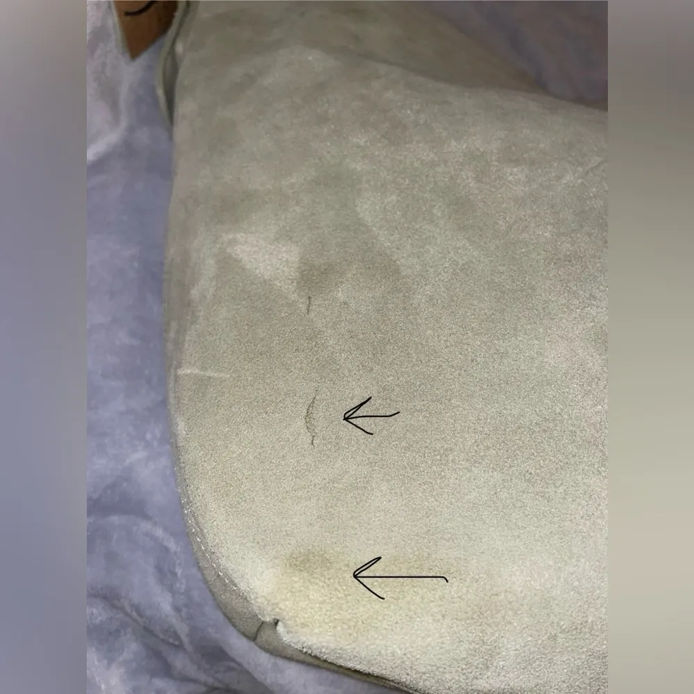 Margot New York Neutral Suede Genuine Leather Kaye Bucket Large Tote Lined Tan - Image 15