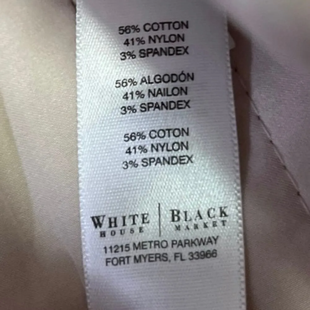 White House Black Market Perfect Form Cream Straight Slim Ankle Trousers Pants 0 - Image 5