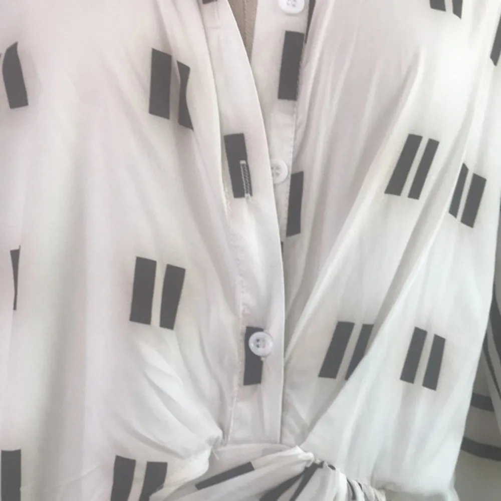 Elegant Leisure Asymmetric Casual Midi Dress Print Twist Design Shirt Dress - Image 7