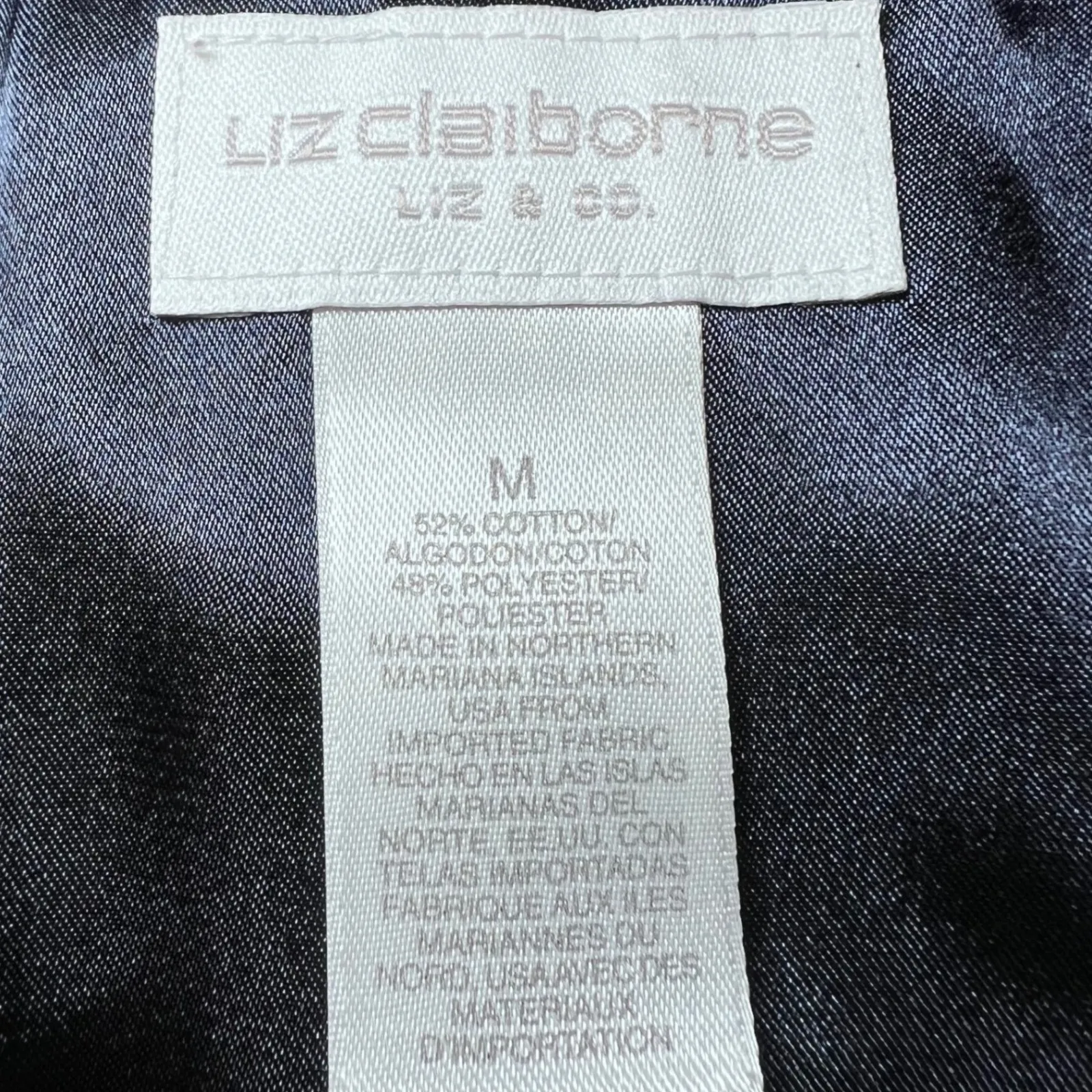 Liz Claiborne Corduroy 1/4 Zip Womens Medium Navy Blue Casual Fashionable - Image 4