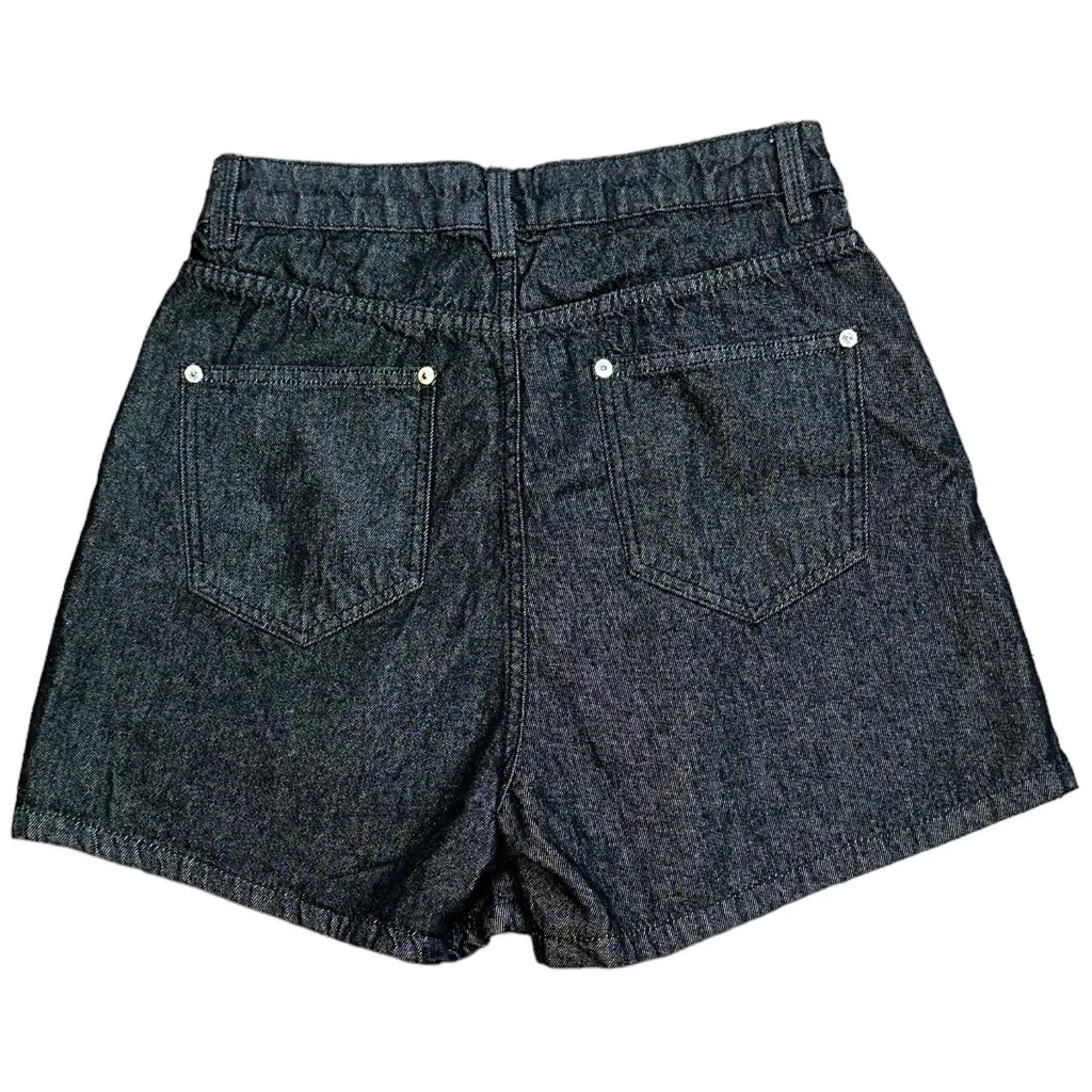 Wednesday's Girl High Waisted Black‎ Denim Jean Cotton Shorts New Size Medium Black - Image 3