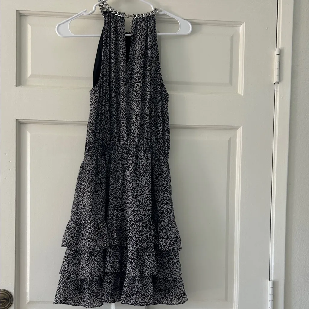 MICHAEL Michael Kors Black and White Tiered Mini Dress - Image 3