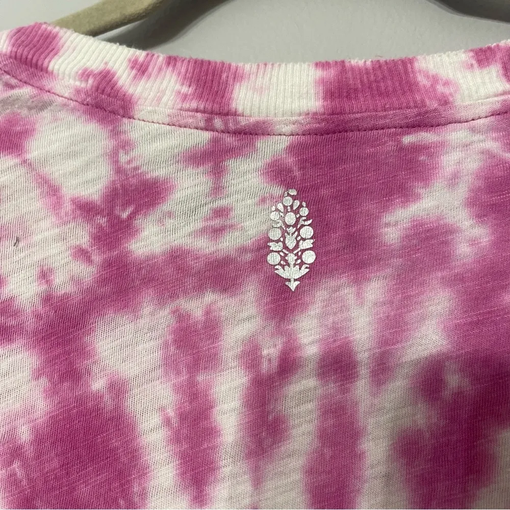 Free People Pink Tie-Dye Sleeveless Women's Top - Image 3