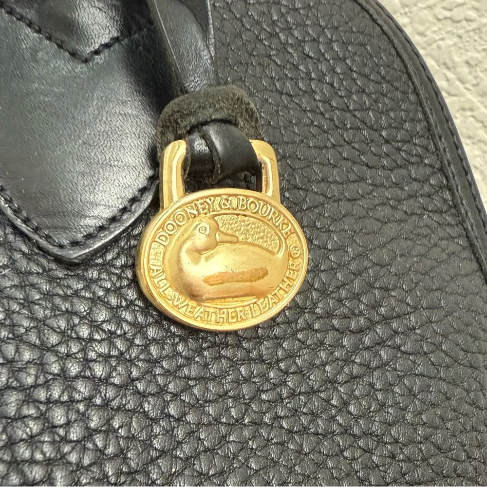 Vintage DOONEY & BOURKE Black Leather Dome Satchel Purse Bag - Image 16