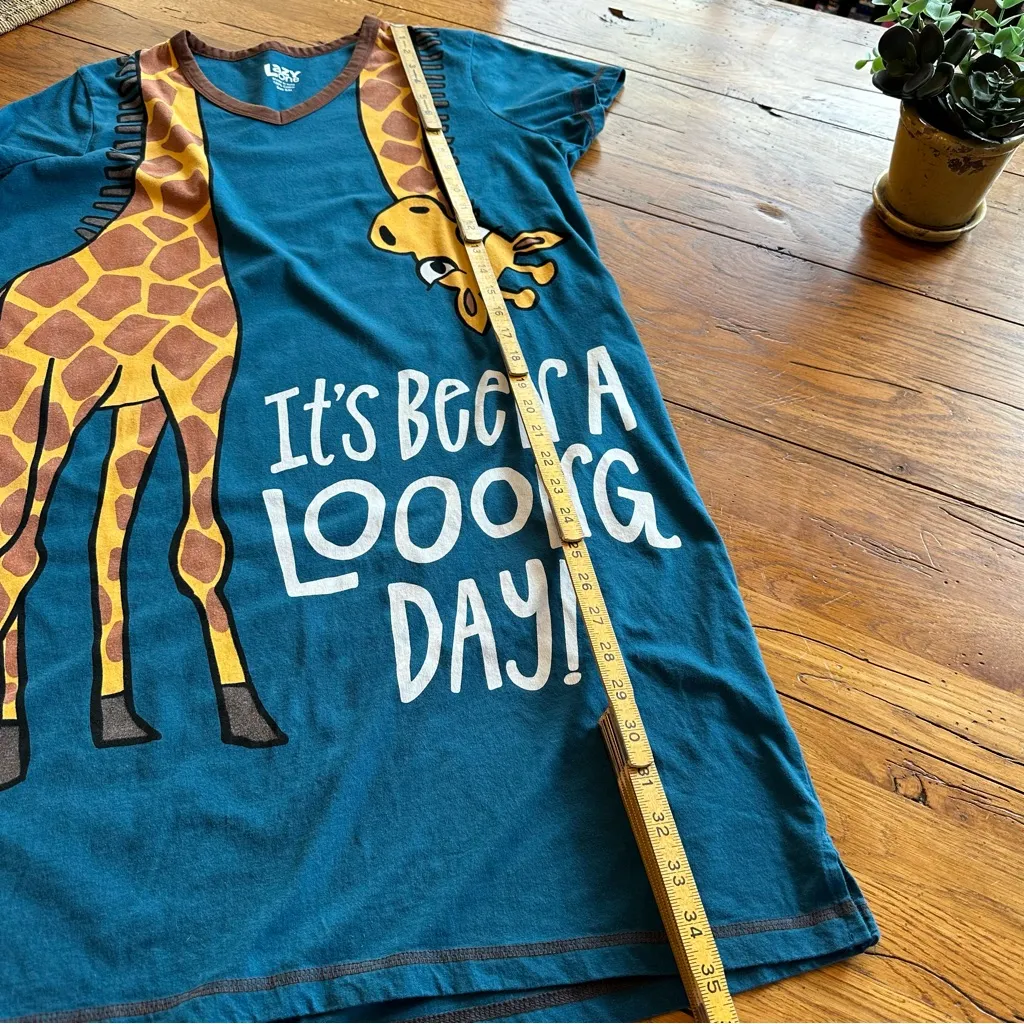 Lazy One It's Been A Loooong Day Sleep Shirt Nightgown sz S/M Blue Size M - Image 5