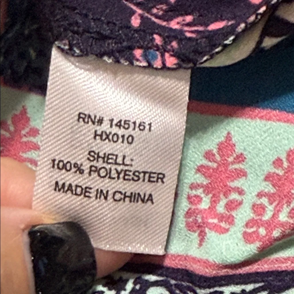 C medium blue patchwork print hi low tank open back split bottom new - Image 7