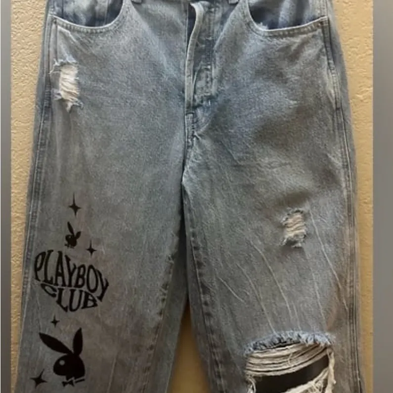 OP PLAYBOY /Pacsub Light Blue Distressed Jeans - Image 4