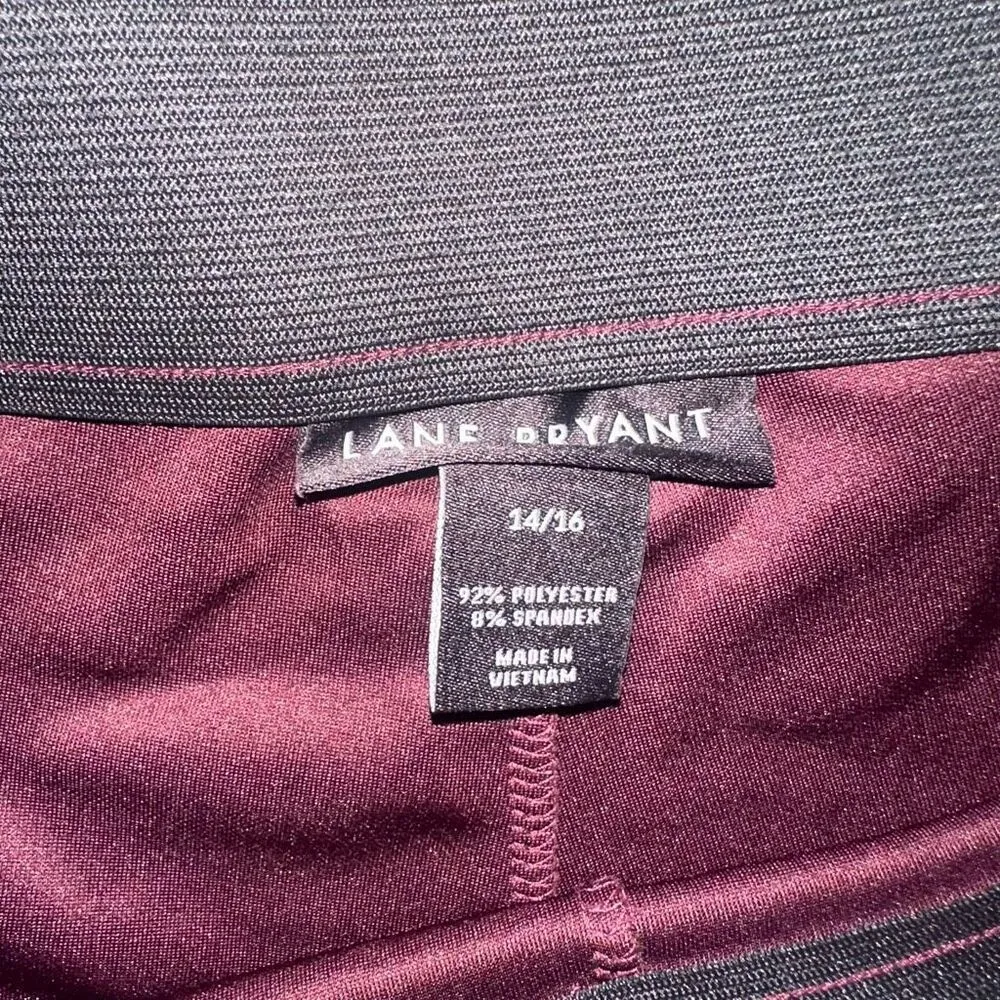 Lane Bryant stretchy shimmery burgundy pull on 14/16 pants - Image 2