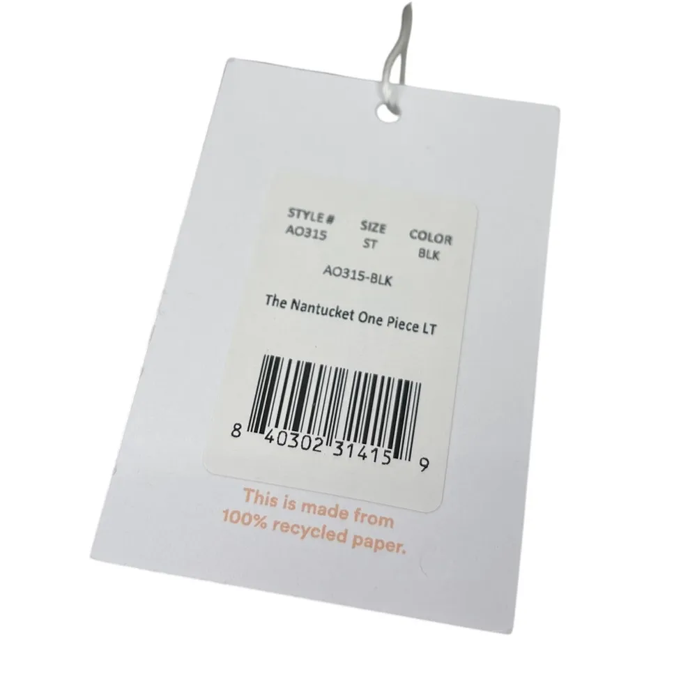 Andie Swim The Nantucket One Shoulder One Piece Swimsuit Black Small Tall NWT - Image 7