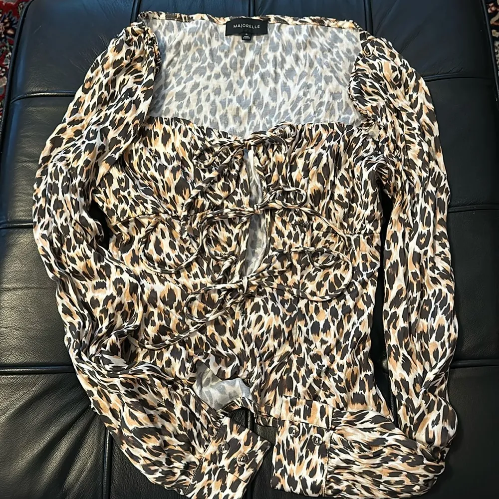 Majorelle Leopard Print Satin Top - Image 3